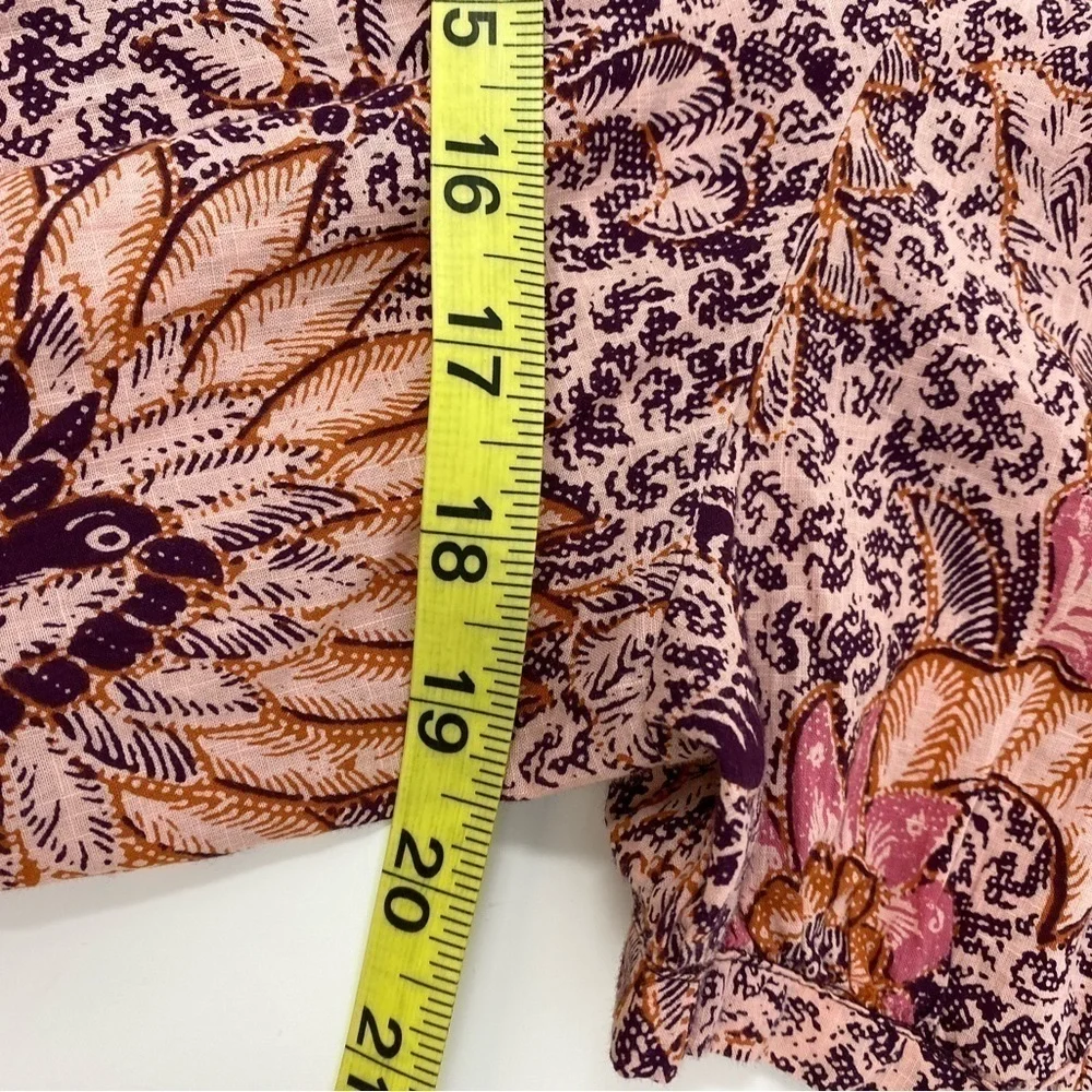 Madewell Bali Blooms Yoked Puff Sleeve Top XXS